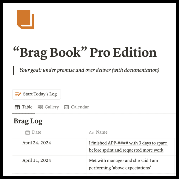 Get promoted with this PRO Brag Book Template-image